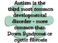 Autism is the third most common developmental disorder - more common than Down Syndrome or Cystic Fibrosis - Copyright (c) 1999-2005 Design by Cher 
